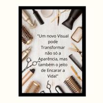 "Um novo visual pode transformar não só a aparência."Quadro "Um novo visual pode transformar não só a aparência."Quadro