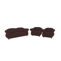 Um Sofá 3 Lugares + Duas Poltronas Chesterfield Merlo- Suede Marrom / decoração, sala de estar, recepção, barbearia Um Sofá 3 Lugares + Duas Poltronas Chesterfield Merlo- Suede Marrom / decoração, sala de estar, recepção, barbearia