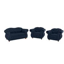 Um Sofá Chesterfield Merlo 2 lugares 2,30 + Duas Poltronas - Suede Azul Marinho / decoração, recepção, sala tv estar