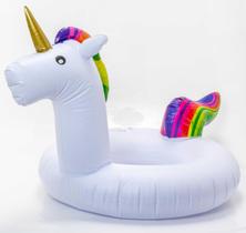 Uma Boia Adulto inflável Gigante de Unicórnio 80kg Colorida