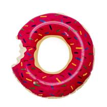 Uma Boia Donut Rosa Mordida Infantil Para Piscina e Praia