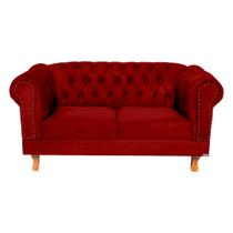 Uma Namoradeira + Duas Poltrona Chesterfield Capitonê Duque - Suede Bordo / Decoração, Recepção, Salas de Tv