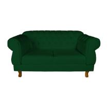 Uma Namoradeira + Duas Poltronas Chesterfield Capitonê Elisabeth Suede - Verde Musgo / Decoração, Recepção, Salas de Tv