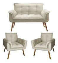Uma Namoradeira + Duas Poltronas Chesterfield Luxo Opala - SUEDE BEGE / SALA, RECEPÇÃO, ESCRITÓRIO Uma Namoradeira + Duas Poltronas Chesterfield Luxo Opala - SUEDE BEGE / SALA, RECEPÇÃO, ESCRITÓRIO