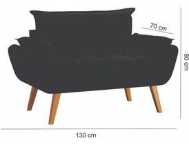 Uma Namoradeira + Duas Poltronas Chesterfield Luxo Opala - SUEDE CINZA CHUMBO / SALA, RECEPÇÃO, ESCRITÓRIO