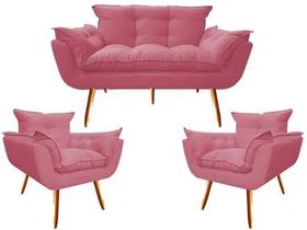 Uma Namoradeira + Duas Poltronas Chesterfield Luxo Opala - SUEDE ROSA /RECEPÇÃO/ESCRITÓRIO Uma Namoradeira + Duas Poltronas Chesterfield Luxo Opala - SUEDE ROSA /RECEPÇÃO/ESCRITÓRIO