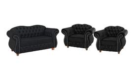 Uma Namoradeira + Duas Poltronas Chesterfield Merlô - Veludo Preto / Decoração, Recepção, Sala tv estar Uma Namoradeira + Duas Poltronas Chesterfield Merlô - Veludo Preto / Decoração, Recepção, Sala tv estar