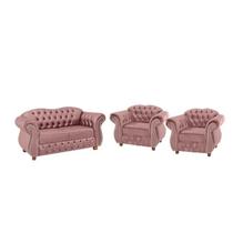 Uma Namoradeira + Duas Poltronas Chesterfield Merlô - Veludo Rosa / decoração, recepção, sala tv estar Uma Namoradeira + Duas Poltronas Chesterfield Merlô - Veludo Rosa / decoração, recepção, sala tv estar