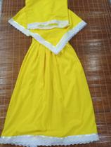 Umbanda e candomblé, conjunto 3 peças em tactel micro fibra amarelo