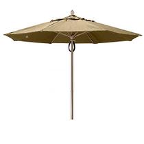 Umbrella FiberBuilt Home, poste de alumínio branco de 2,3 m, dossel bege