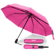 Umbrella Hero Travel à prova de vento, compacto, portátil, rosa