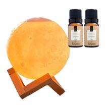 Umidificador Aromatizador Lua Cheia Luminária Abajur 3D 880 Ml Com 2 Essências