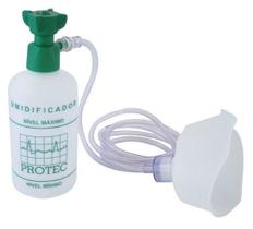 Umidificador C/ Frasco Plástico 250ML C/ Ext E Máscara Oxigênio Adulto - Protec