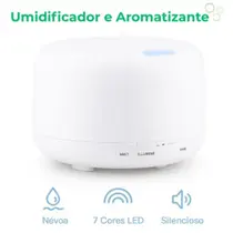 Umidificador de Ar com LED 6 Cores Ideal para Presentear