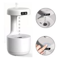 Umidificador De Ar difusor água essência Relógio digital Gotas 800ml água que sobe