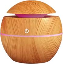 Umidificador De Ar E Difusor De Aromas Madeira Com Led Colorido Ultrassônico Silencioso