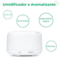 Umidificador de Ar LED 6 Cores para Sala e Escritório