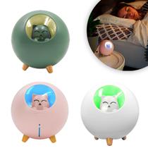 Umidificador De Ar Luminaria USB Difusor Aromatizador Esfera Gatinho