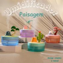 Umidificador de Ar Paisagem 340ml Difusor de Aromaterapia com LED e Design Decorativo