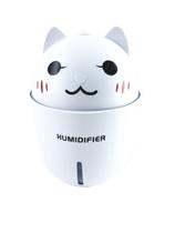 Umidificador de ar portátil led ventilador abajur usb branco