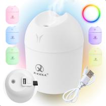Umidificador De Ar Portátil Vaporizador Led 220ml Cor Branco Aromatizador Difusor