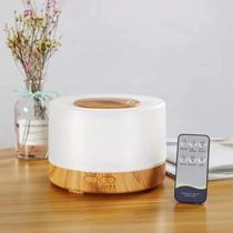 Umidificador Difusor de Aromas Purificador de Ar Ultrassônico 500 ml com Led Colorido e Controle Remoto Bivolt Ideal para Óleo Essencial e Essências