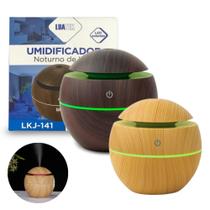 Umidificador Ultrassônico Usb Tipo Madeira 130ml Difusor De Ar Purificador Elétrico Aromaterapia RGB - Luatek