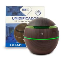 Umidificador Ultrassônico Usb Tipo Madeira 130ml Difusor De Ar Purificador Elétrico Aromaterapia RGB