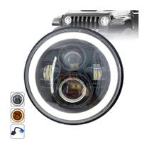 Und Farol 7 Polegadas Redondo Led Angel Eyes Drl + Seta