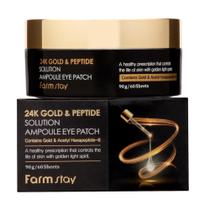 Under Eye Patches FARMSTAY 24K Gold e Peptídeo 60 unidades