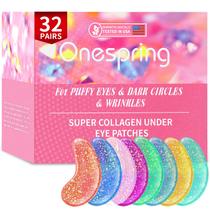Under Eye Patches Onespring com infusão de colágeno (32 pares)