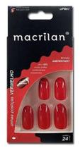 Unha postiça amendoada vermelho 24pçs up801 - macrilan