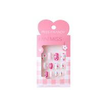 Unha Postiça Infantil Mini Miss Pink 12 peças