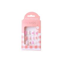 Unha Postiça Infantil Mini Miss Rose 12 peças