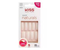 Unha Postiça Kiss Salon Naturals KSN04BR Longo Quadrado - Neorly