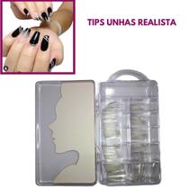 Unha postiça realista transparente 100 uni profissional