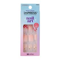 Unhas Autocolantes Quadrado Curto Kiss Impress C/30Un