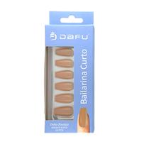 Unhas com Adesivo em Gel Bailarina Curto Dafu Cores:Bege