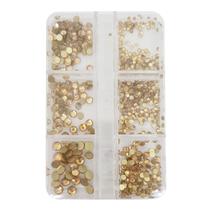 Unhas decoradas Strass bronze para decoração 6 tamanhos BZ07