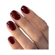 Unhas Falsas Curtas Vermelhas Em Forma De Quadrado 24PCS Com Cola Unhas Artificiais Reutilizáveis