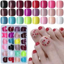 Unhas falsas Press on Toenails LoveOurHome para mulheres 576 unidades Unhas falsas Press on Toenails LoveOurHome para mulheres 576 unidades