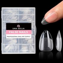 Unhas falsas UNA GELLA GEL TIPS, amêndoa curta, 216 unidades, 12 tamanhos