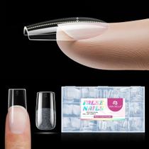 Unhas falsas UNA GELLA Square Nail Tips X-Soft 330 unidades transparentes