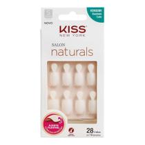 Unhas Kiss Salon Natural Curto Quadrado C/Abas KSN03BR - Kiss New York