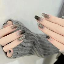 Unhas Manchadas Minimalistas Francesas Curtas 24 Unidades Com Gel Gelatinoso E Lixa De Unha