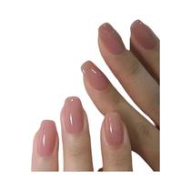 Unhas minimalistas francesas com 1 Jelly Gel, lixa sólida de unhas, curto, 24 pcs Unhas minimalistas francesas com 1 Jelly Gel, lixa sólida de unhas, curto, 24 pcs