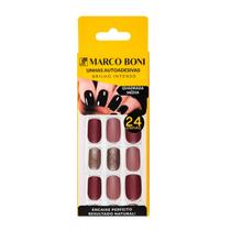 Unhas Postiças Adesiva 24UN Modelo Quadrada Média Marco Boni