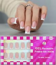 Unhas postiças Anyos 32 peças Soft Gel com ponta francesa