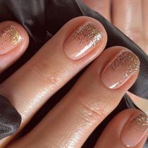 Unhas Postiças AROVFAM 24 Unidades Quadradas Curtas com Glitter Dourado Unhas Postiças AROVFAM 24 Unidades Quadradas Curtas com Glitter Dourado
