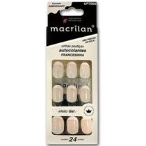 Unhas Postiças Autocolantes Amendoado UP706A Tamanho Médio Francesinha - Macrilan Unhas Postiças Autocolantes Amendoado UP706A Tamanho Médio Francesinha - Macrilan